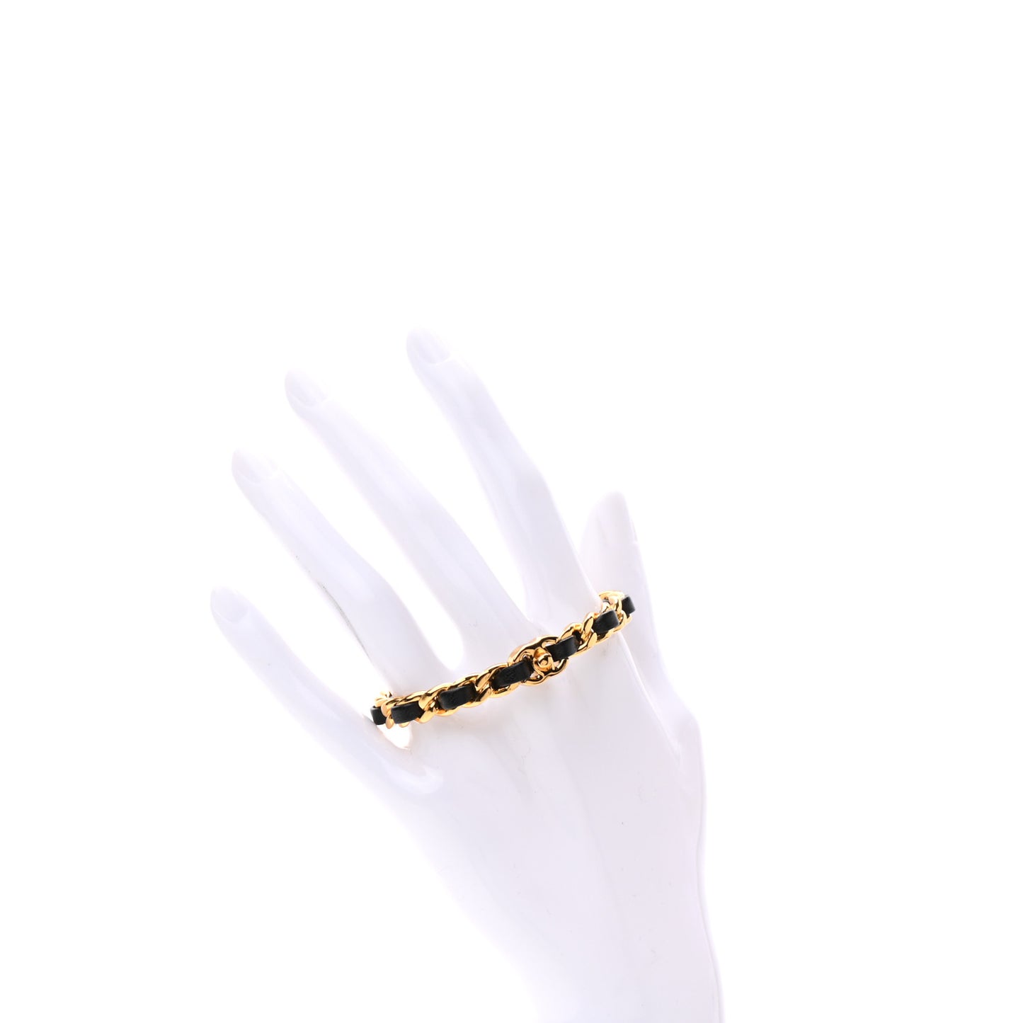 Lambskin More Is More Cuff Bracelet Black Gold