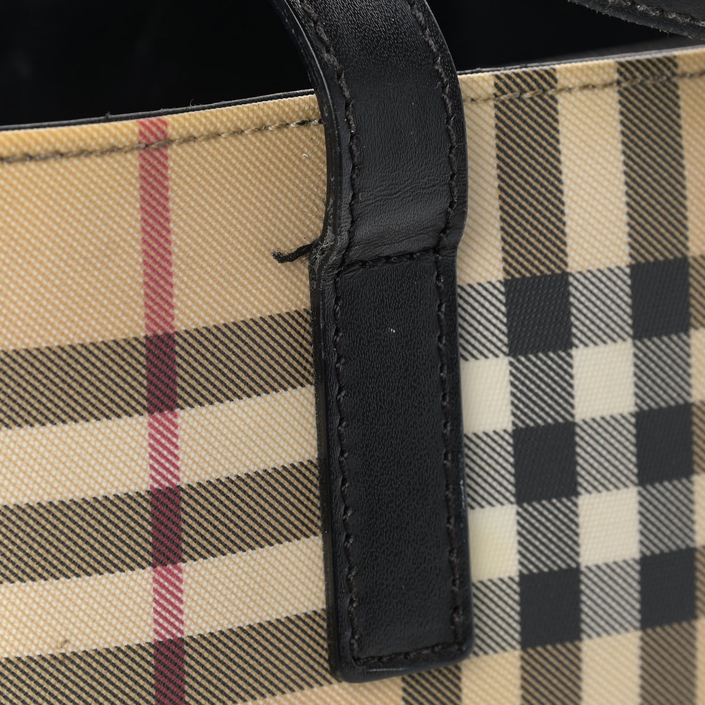 House Check Small Tote Black