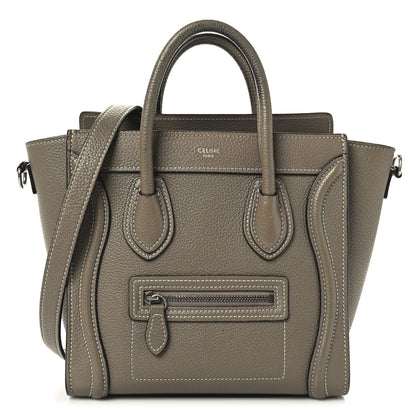 Celine Drummed Calfskin Nano Luggage Souris 1 of 12