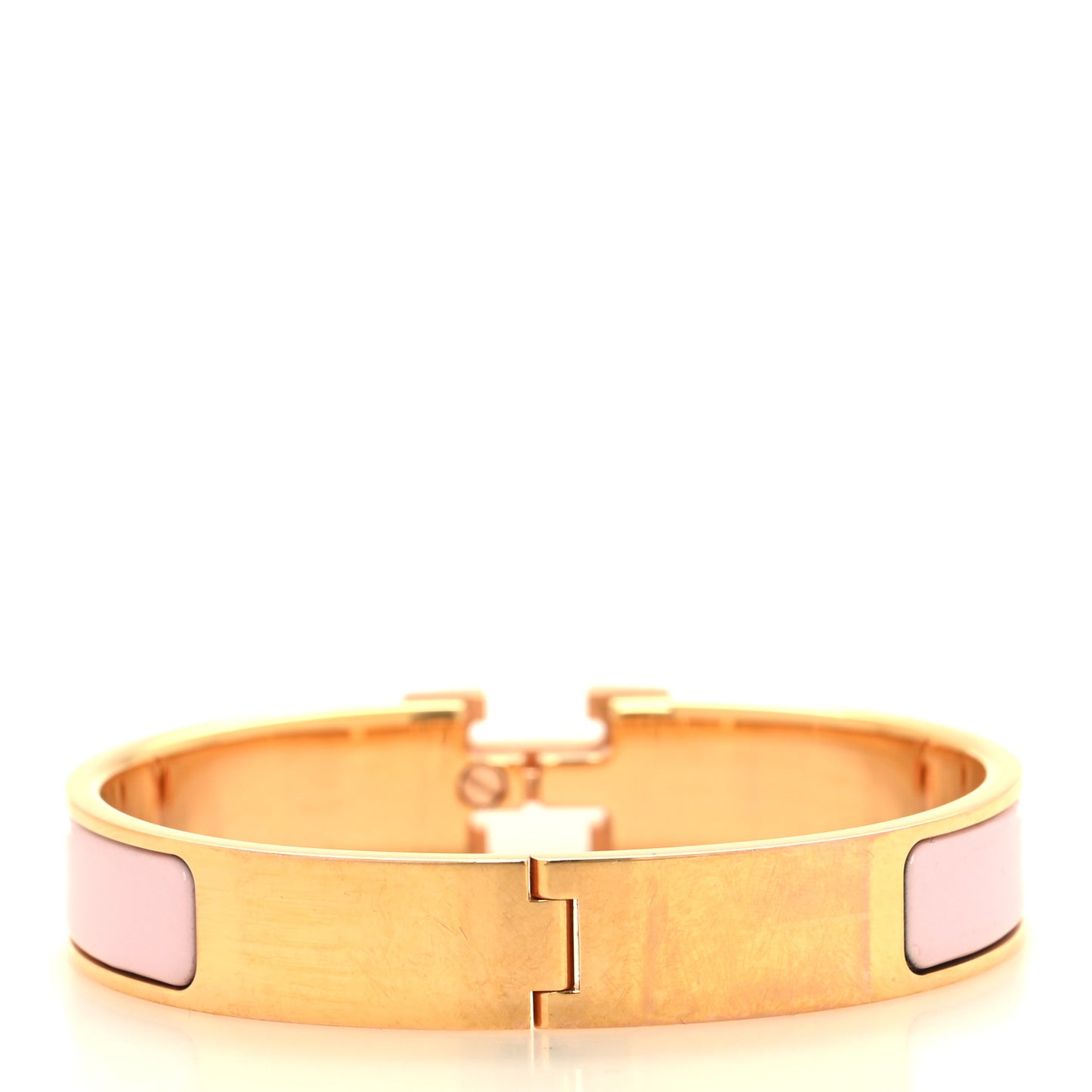 Enamel Narrow Clic Clac H Bracelet GM Rose Candeur