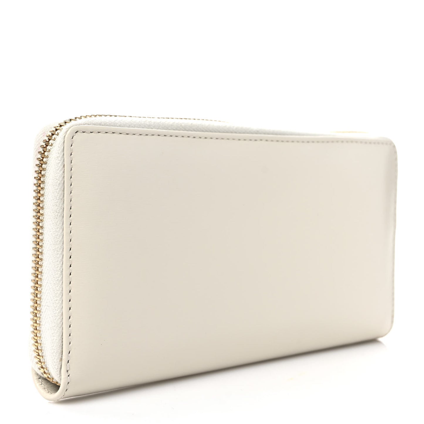 Boarded Plutone Calfskin Horsebit 1955 Zip Around Wallet Mystic White