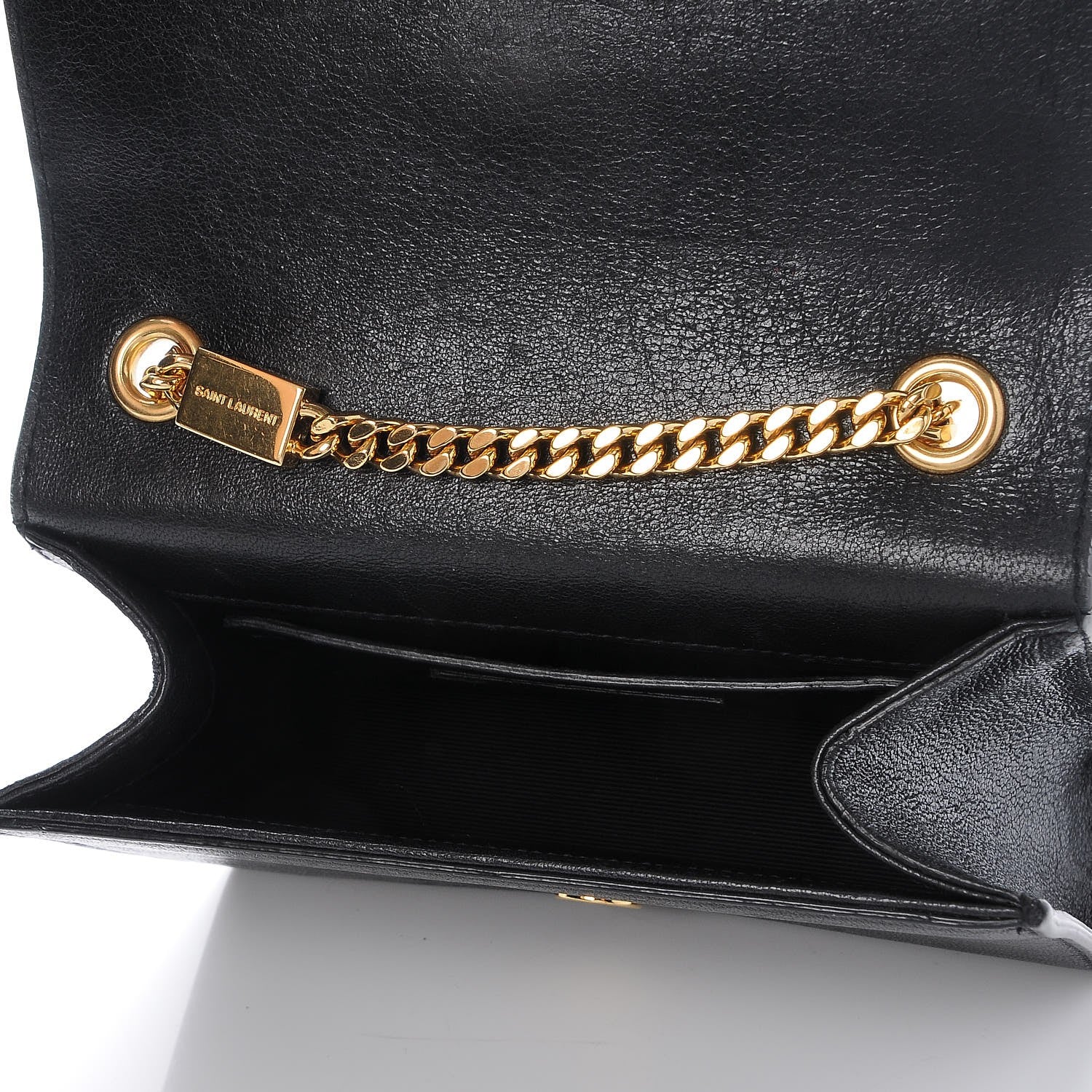 Saint Laurent Calfskin Crystal Studded Small Classic Monogram Kate Tassel Satchel Black 5 of 7