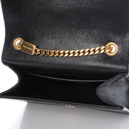 Saint Laurent Calfskin Crystal Studded Small Classic Monogram Kate Tassel Satchel Black 5 of 7