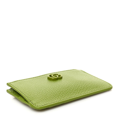 Gucci Dollar Calfskin Enamel Monochrome GG Marmont Key Case Card Holder Lemon Leaf 4 of 6