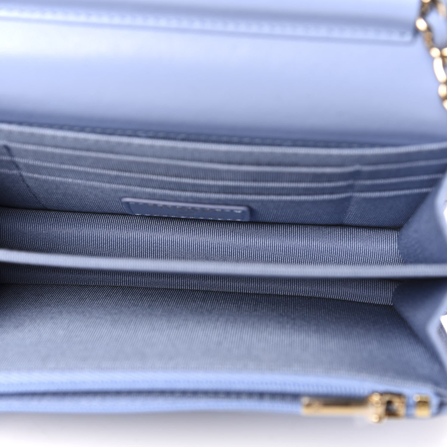Chanel Lambskin Quilted Mini Wallet On Chain WOC Light Blue 5 of 10