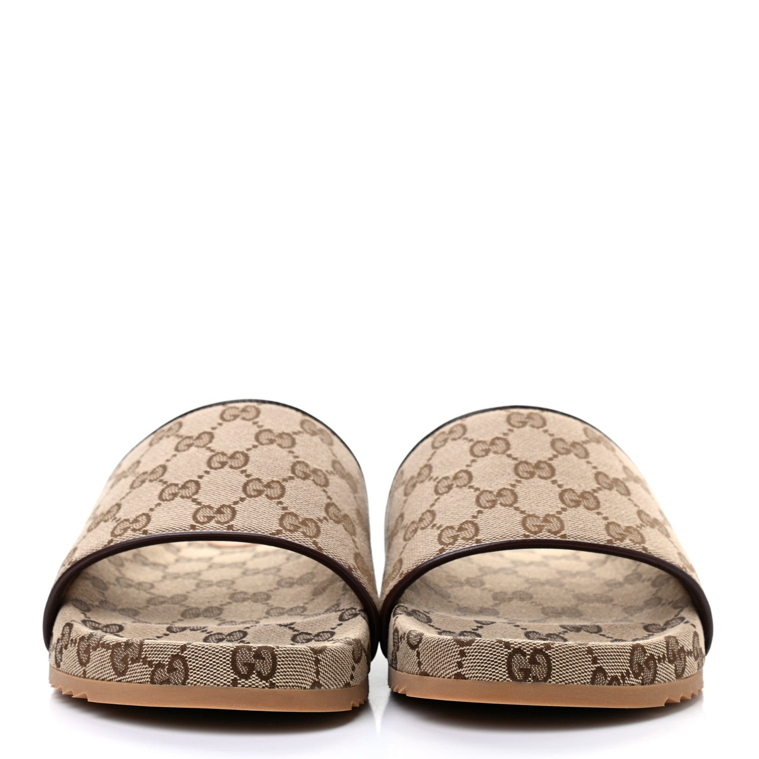 Gucci Canvas GG Monogram Mens Slide Sandals 10 Beige 2 of 8