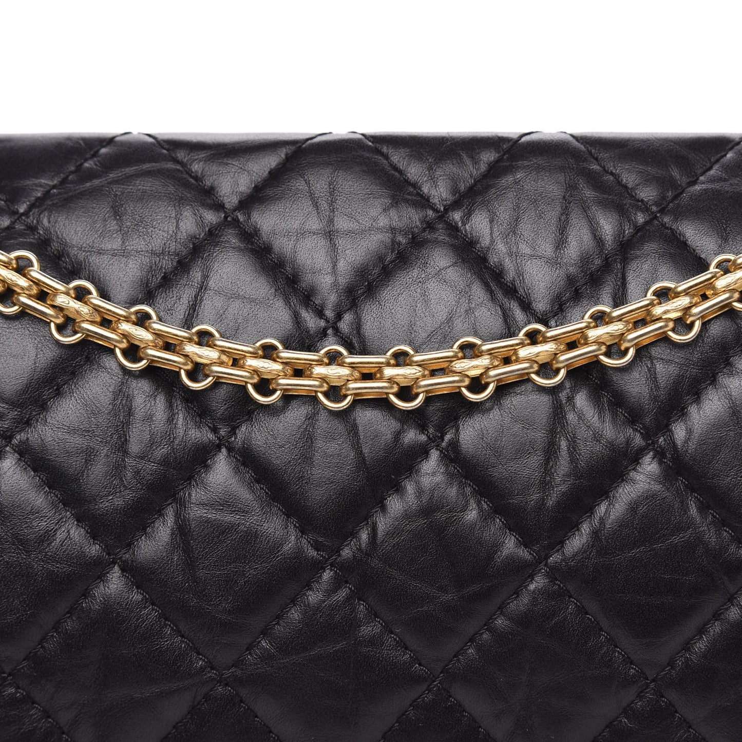 Aged Calfskin Quilted 2.55 Reissue 226 Flap Black