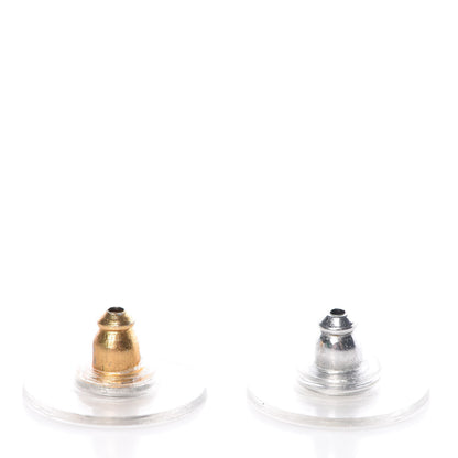 Chanel Medallion Clover CC Drop Earrings Light Gold 5 of 7