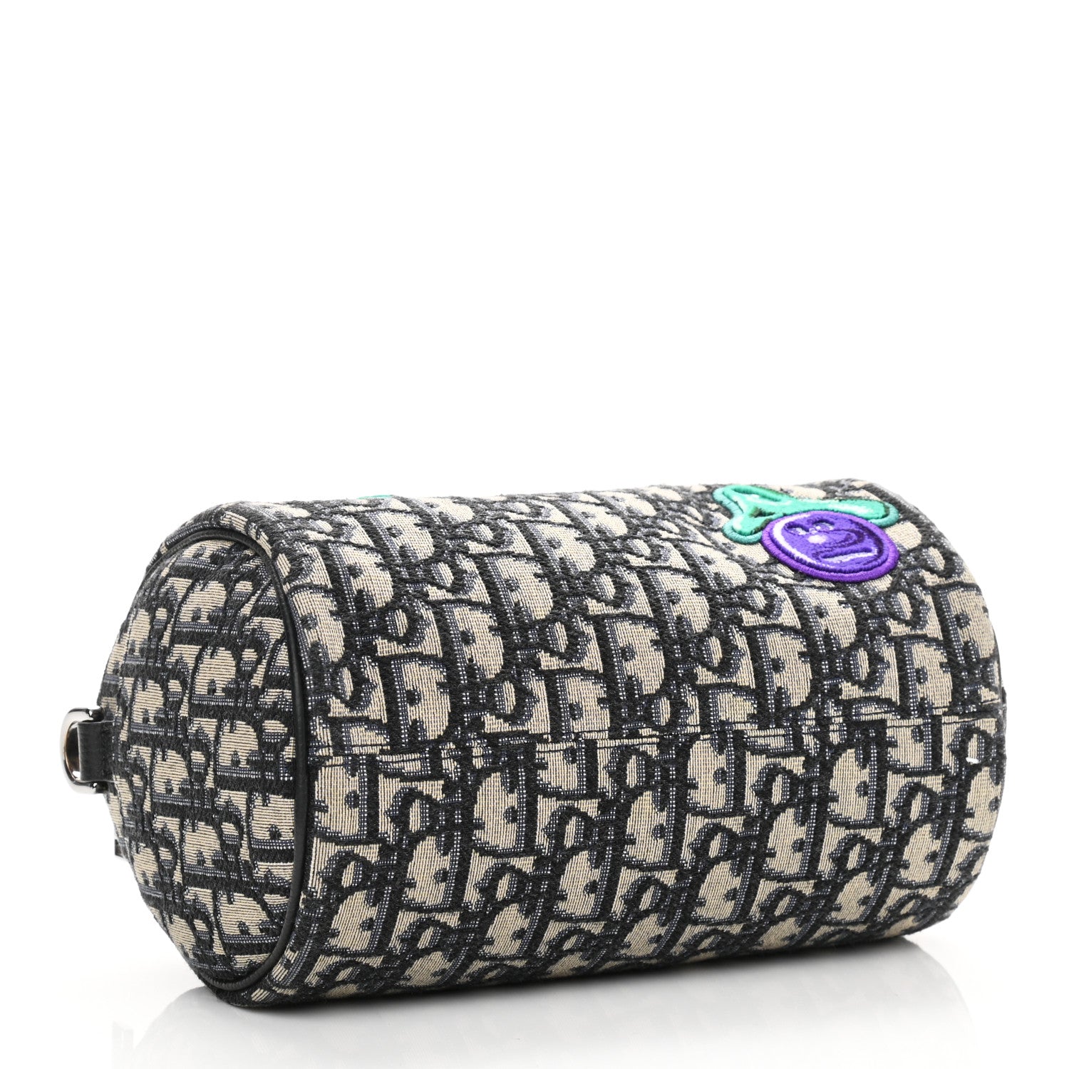 Christian Dior X KENNY SCHARF Oblique Canvas Embroidered Patches Roller Messenger Bag Charcoal 4 of 9