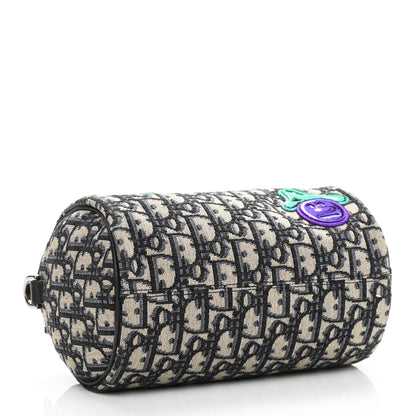 Christian Dior X KENNY SCHARF Oblique Canvas Embroidered Patches Roller Messenger Bag Charcoal 4 of 9