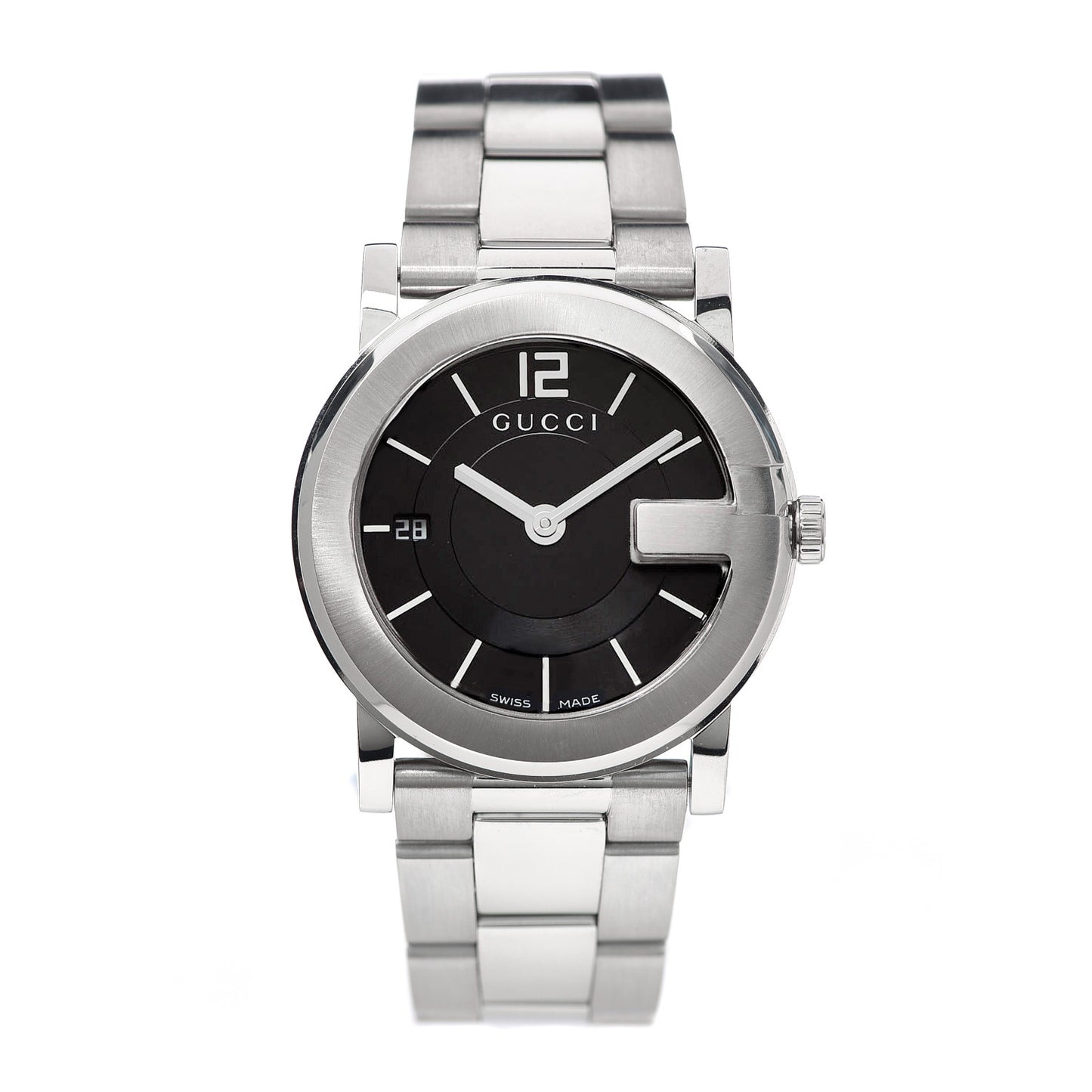Stainless Steel 36mm G-Round Quartz Watch Black