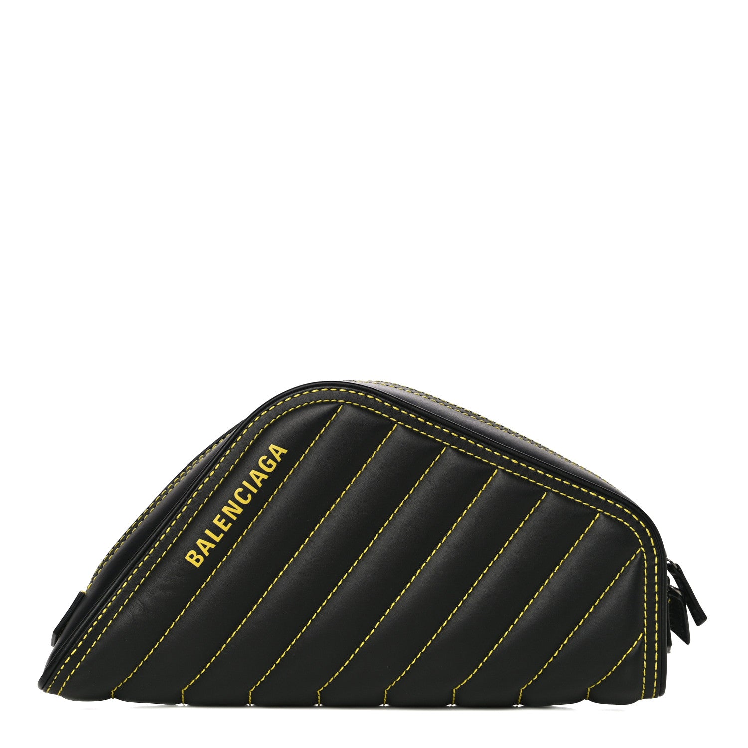 Balenciaga Calfskin Quilted Car Clutch S Black and Yellow 1 of 9