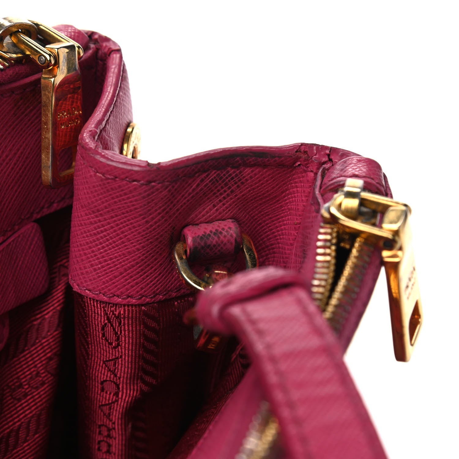 Prada Saffiano Large Galleria Double Zip Tote Peonia 5 of 14