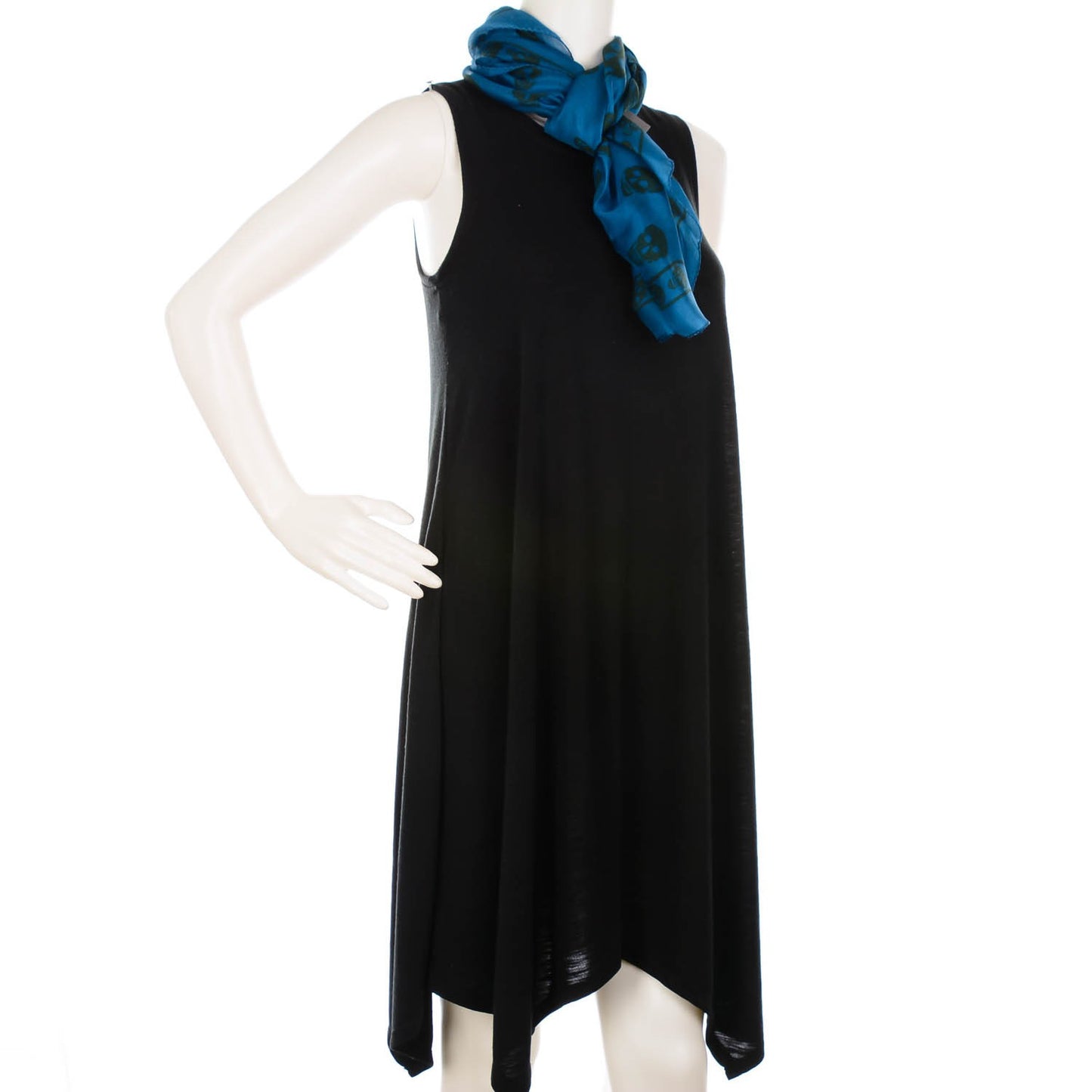 Silk Chiffon Skull Scarf Blue