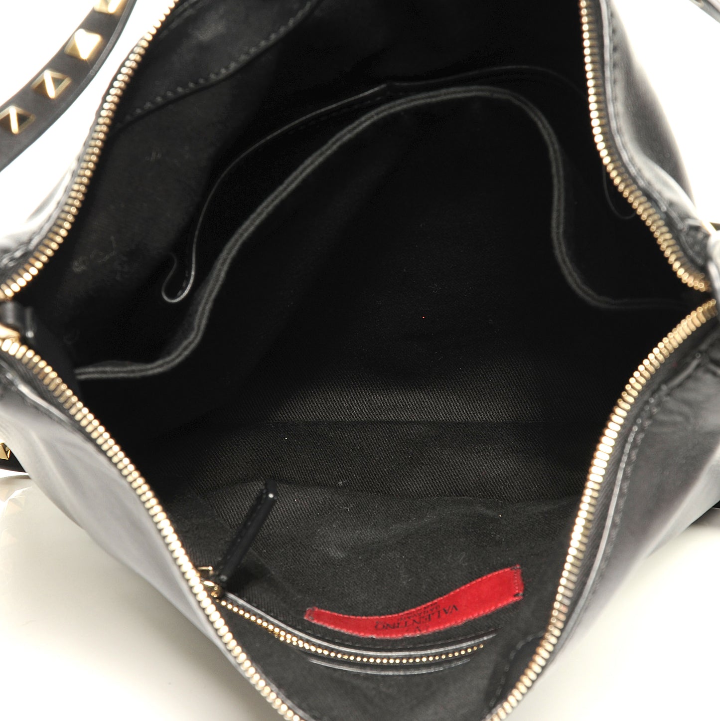 Vitello Small Rockstud Hobo Black