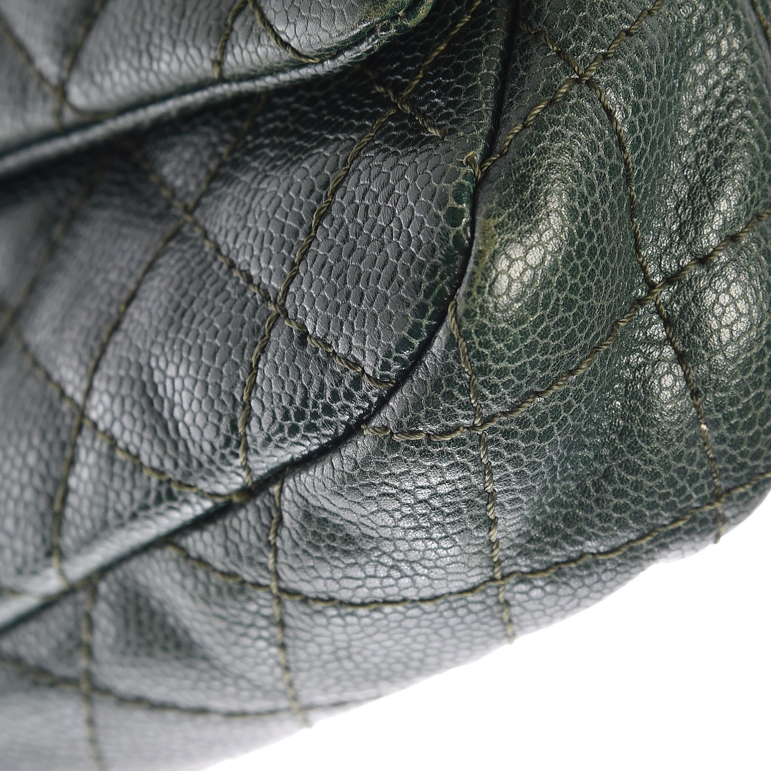 Chanel Iridescent Caviar Quilted Medium Chic Flap Green 13 of 15