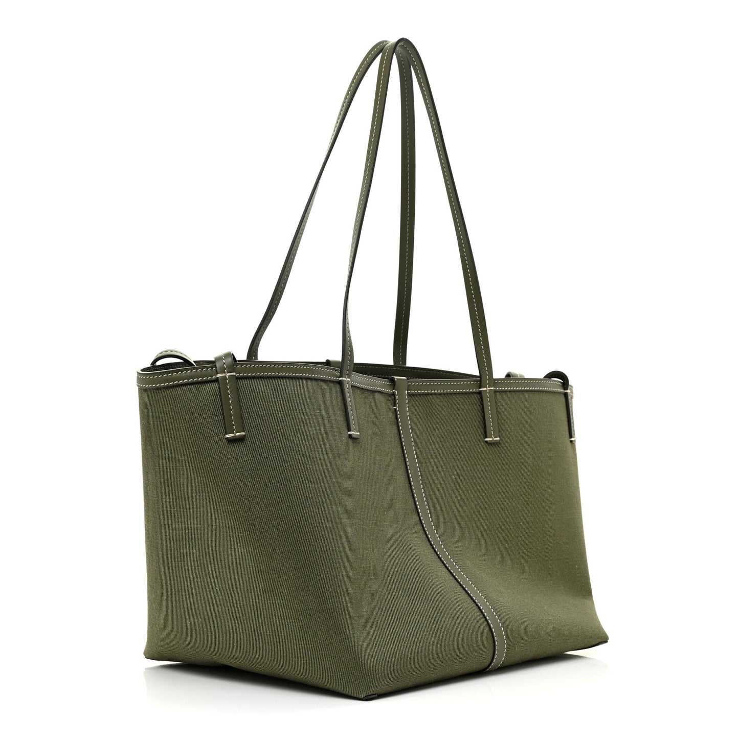 Cotton Canvas Horseferry Print Tote Dark Fern Green