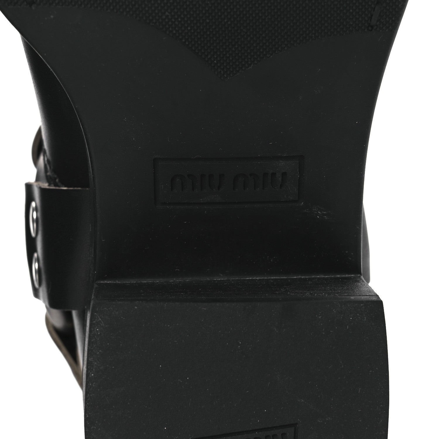 Miu Miu Calfskin Harness Engineer Boots 35 Black 8 of 14