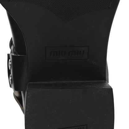 Miu Miu Calfskin Harness Engineer Boots 35 Black 8 of 14
