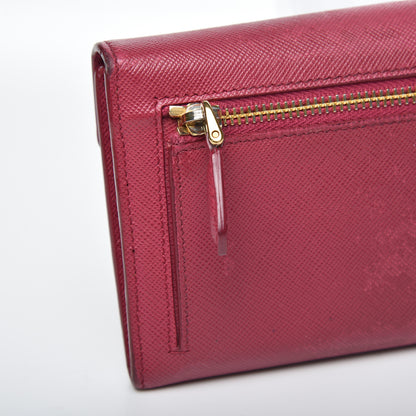 Prada Saffiano Continental Wallet Ibisco Peonia 9 of 15