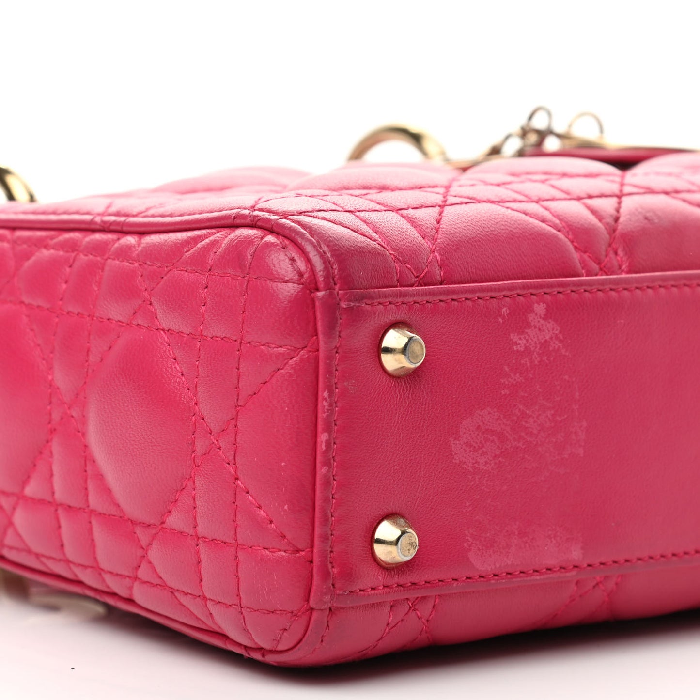 Lambskin Cannage Mini Lady Dior Fuchsia