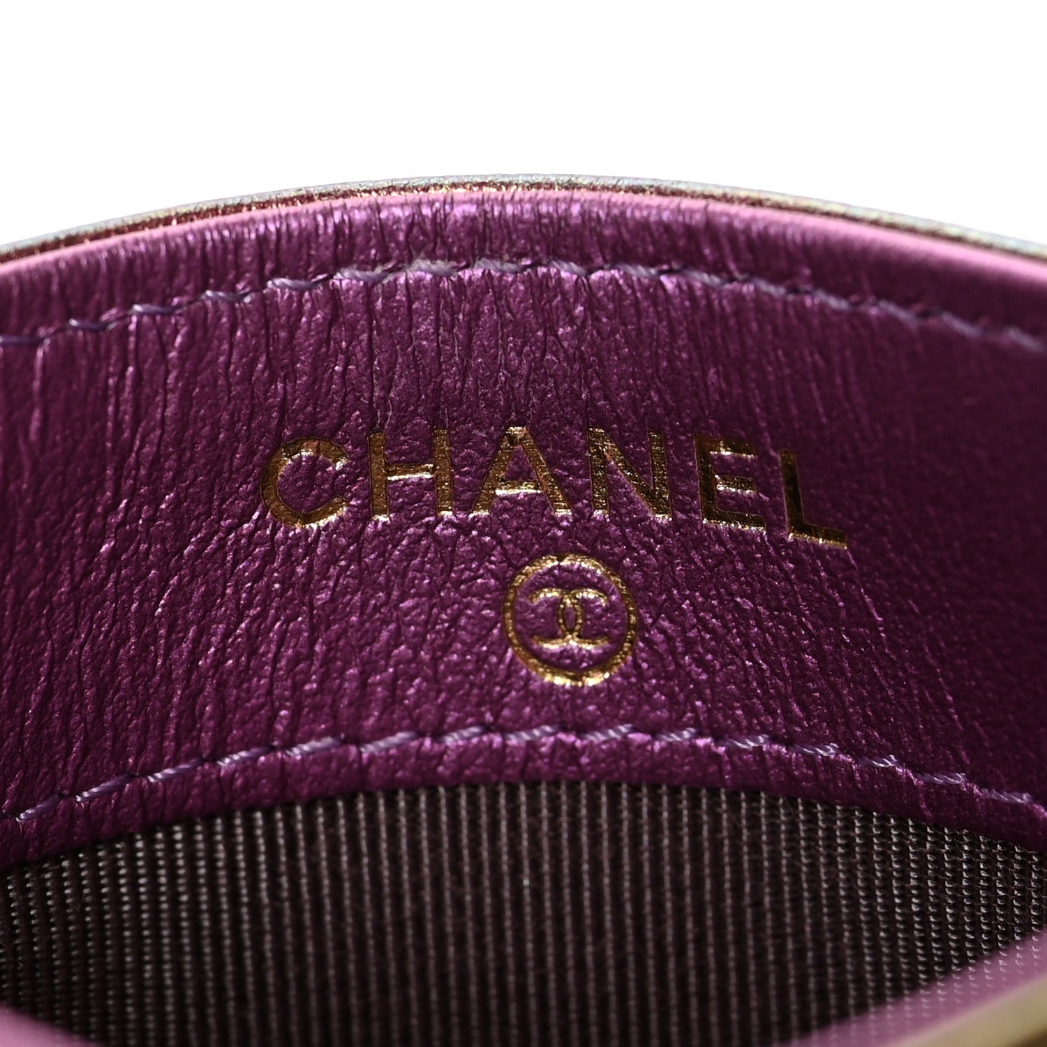 Chanel Iridescent Lambskin Quilted Card Holder Purple 6 of 8