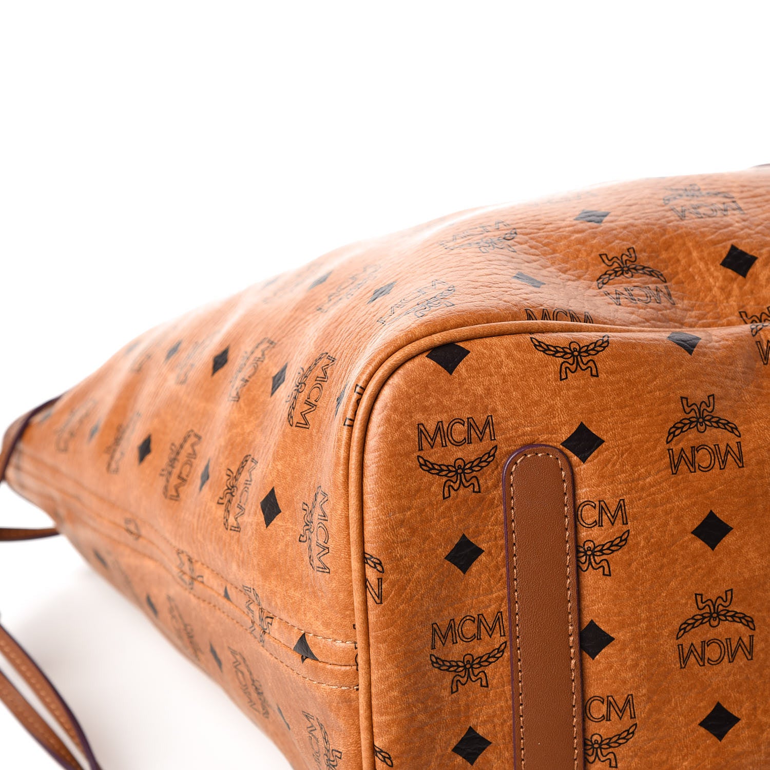 MCM Visetos Large Liz Reversible Shopper Tote Cognac 19 of 23