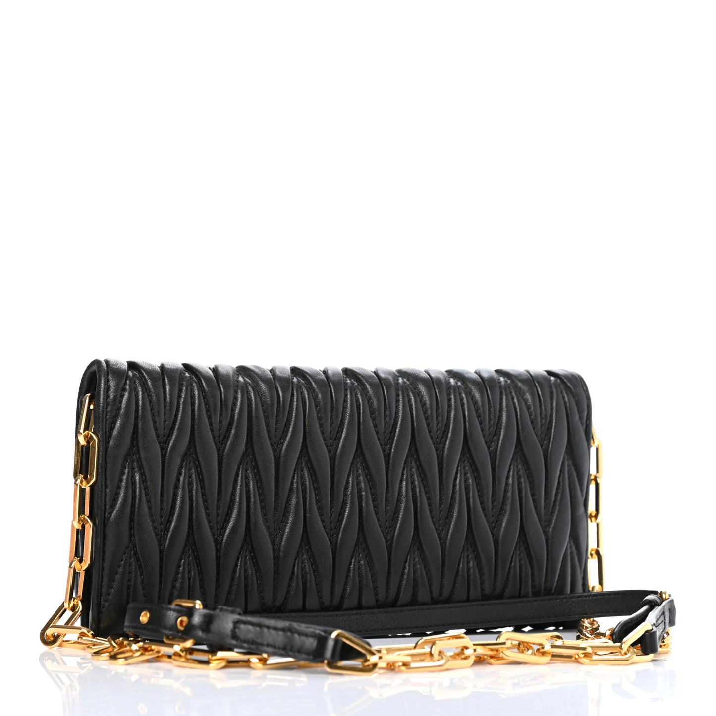 Nappa Matelasse Wallet On Chain Black