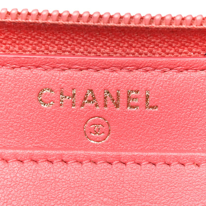 Chanel Caviar Quilted Large Boy Zip Around Wallet Coral 6 of 24
