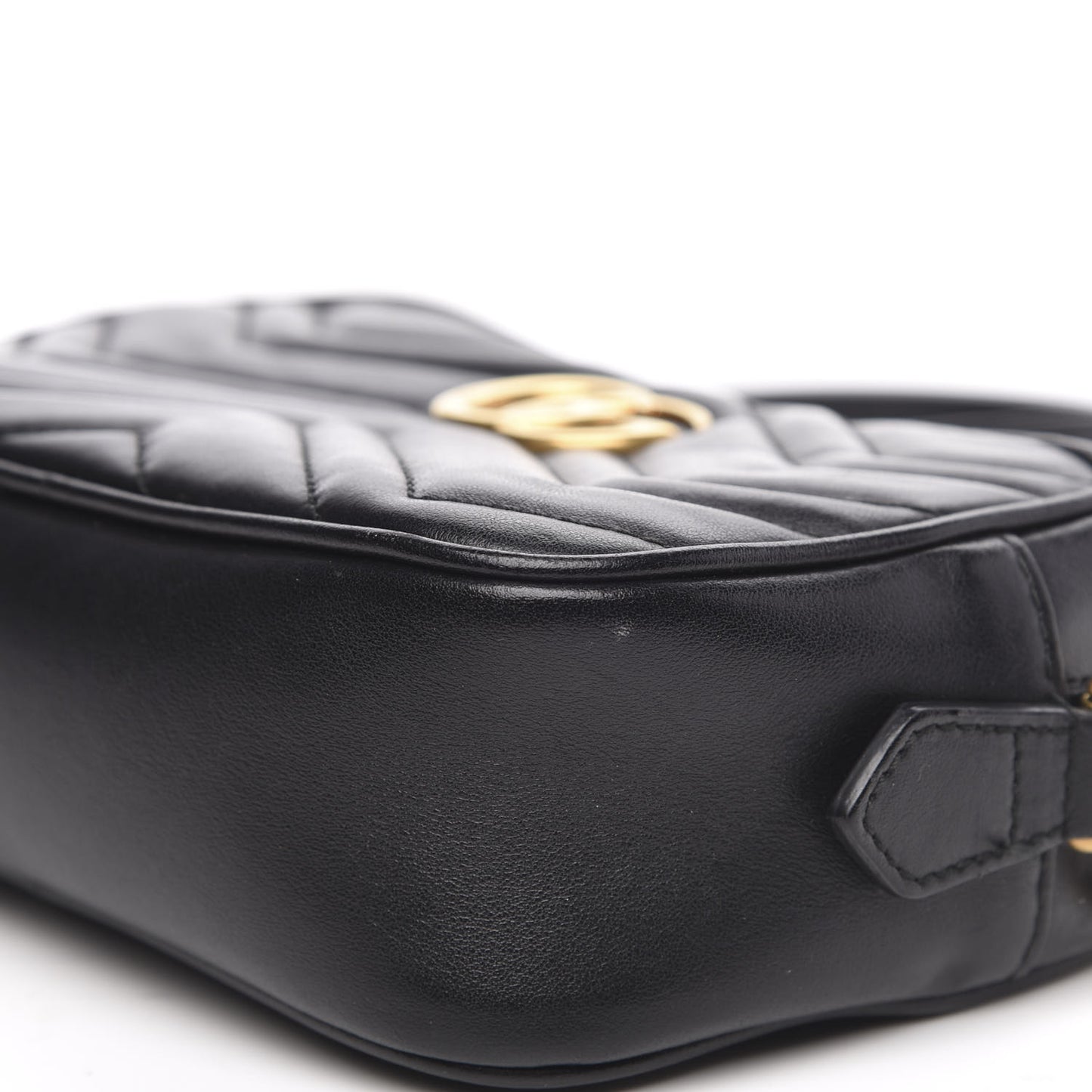 Calfskin Matelasse Mini GG Marmont Chain Shoulder Bag Black