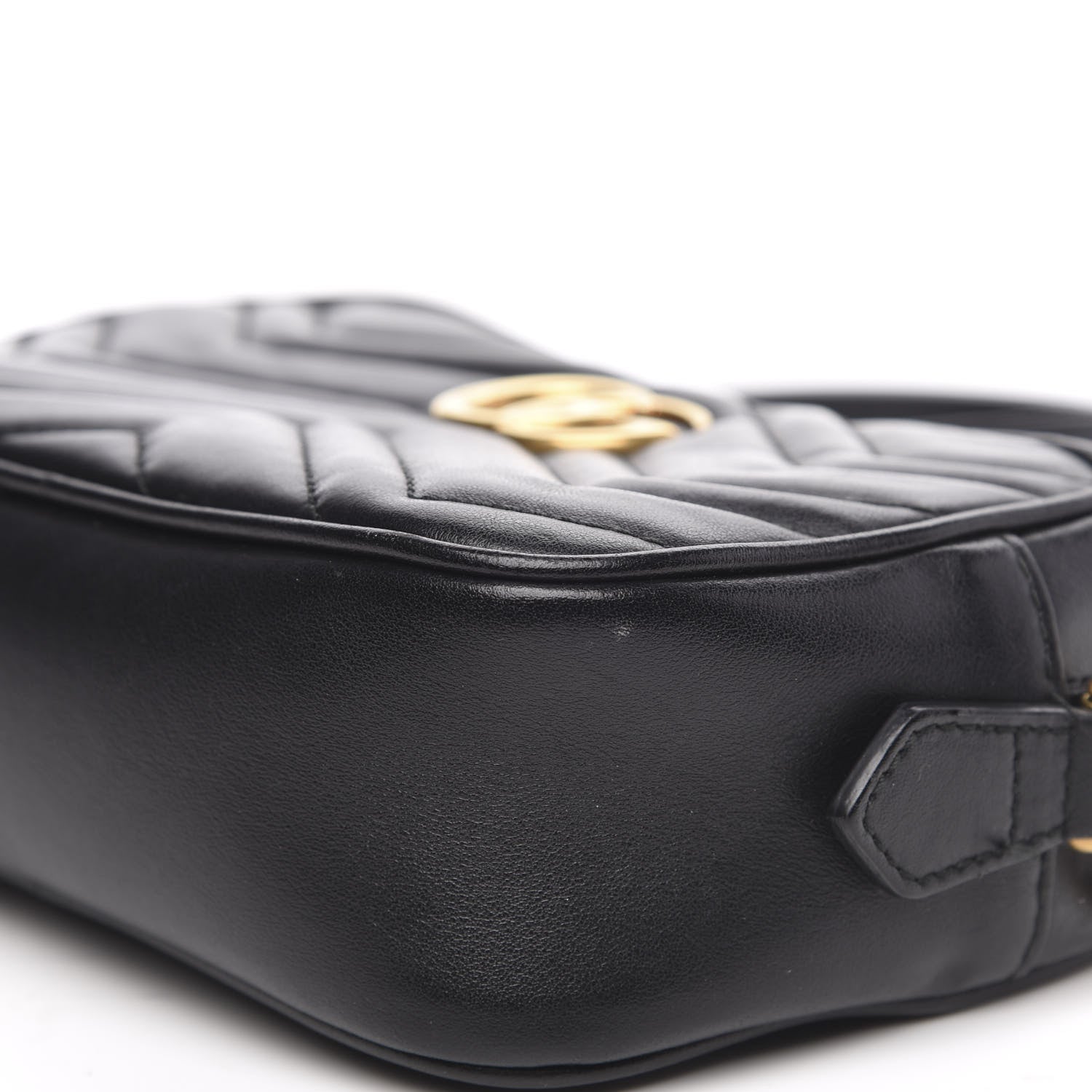 Gucci Calfskin Matelasse Mini GG Marmont Chain Shoulder Bag Black 10 of 11