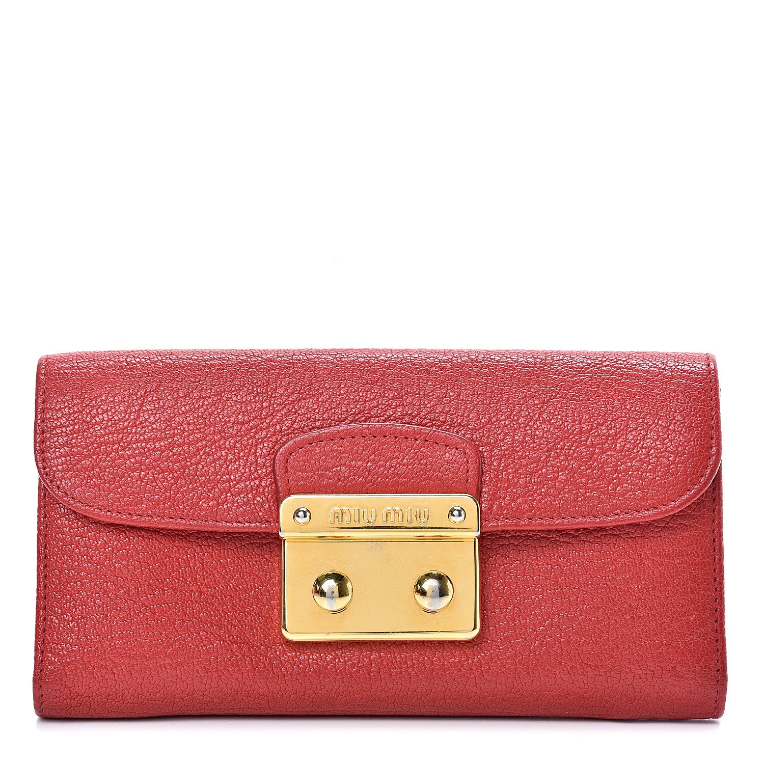 Miu Miu Goatskin Madras Continantal Wallet Rosso 1 of 13