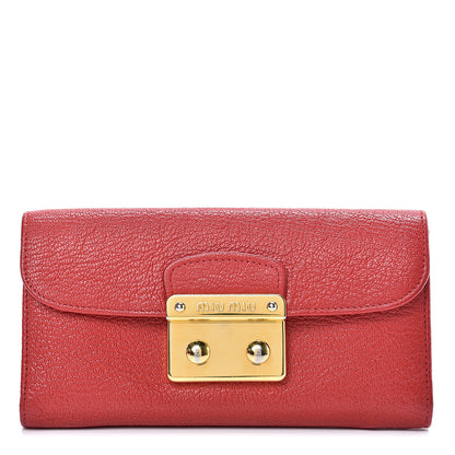 Miu Miu Goatskin Madras Continantal Wallet Rosso 1 of 13