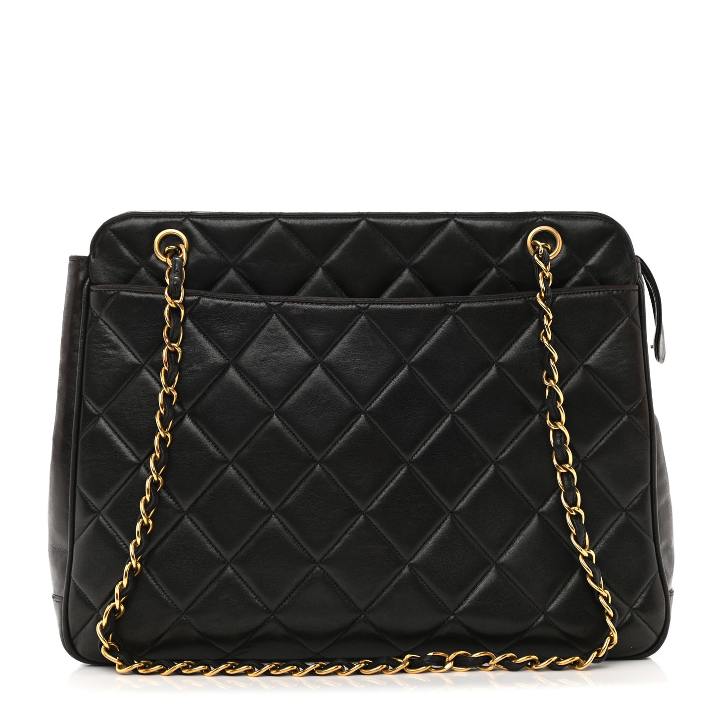 Lambskin Quilted Shoulder Bag Black