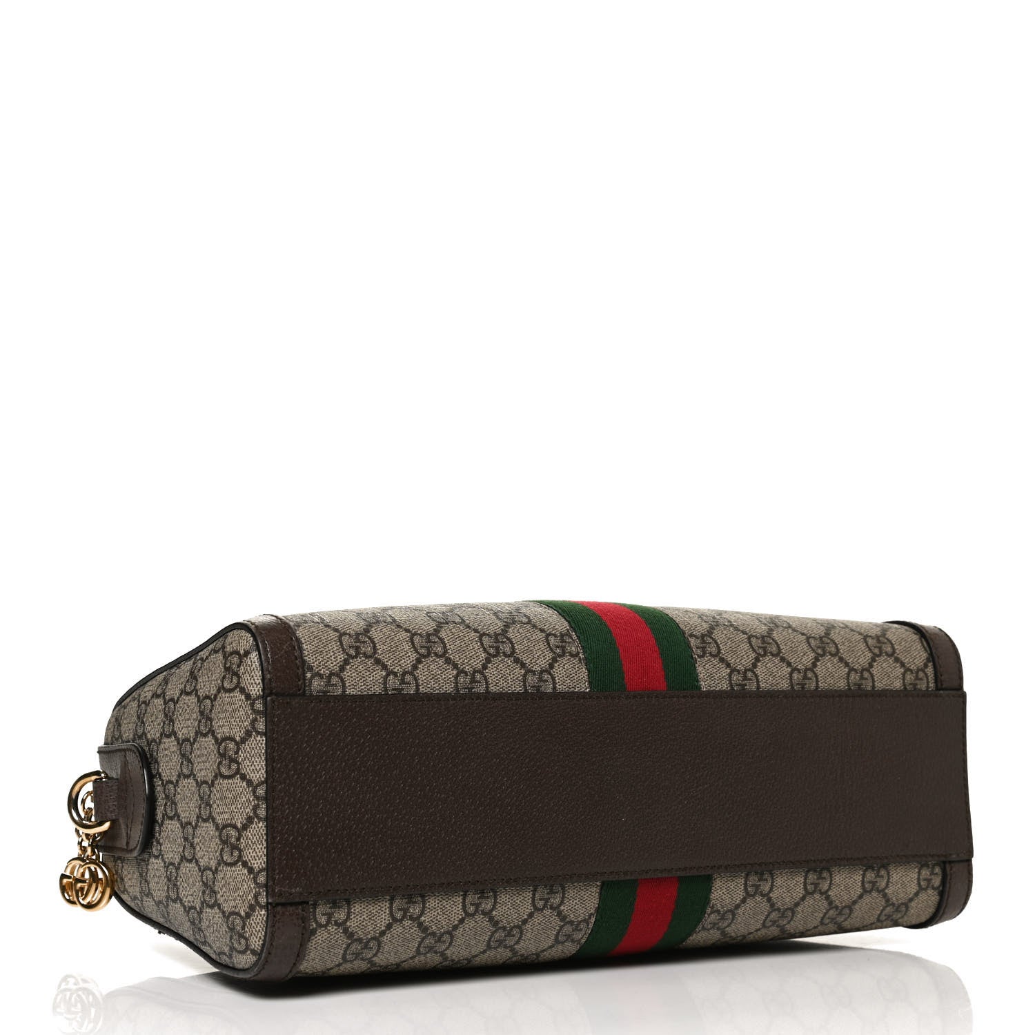 Gucci GG Supreme Monogram Web Medium Ophidia Boston Brown 4 of 14