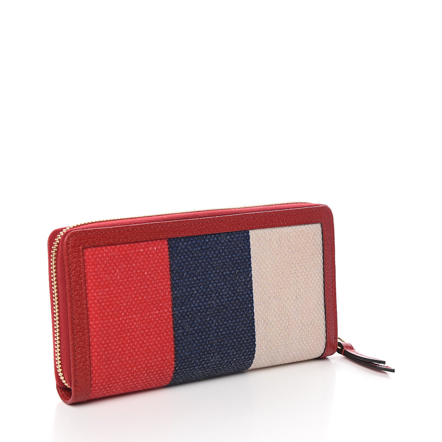 Canvas Sylvie Stripe Logo Zip Around Wallet Mystic White Hibiscus Red Maritime