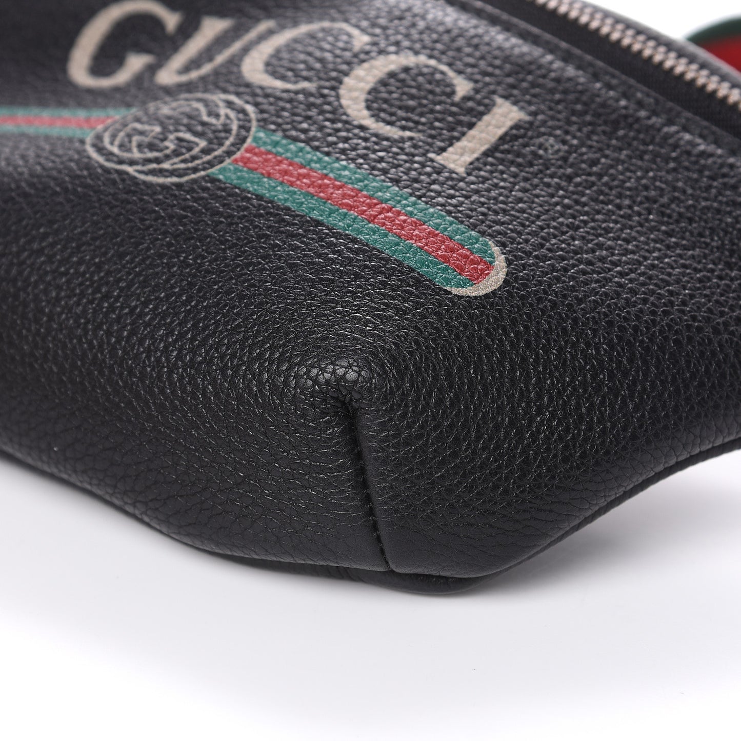 Grained Calfskin Small Logo Belt Bag Black