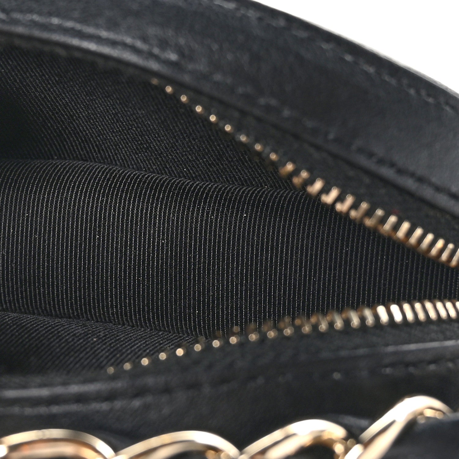Chanel Lambskin Quilted Chain Round Mini Clutch Black 5 of 10