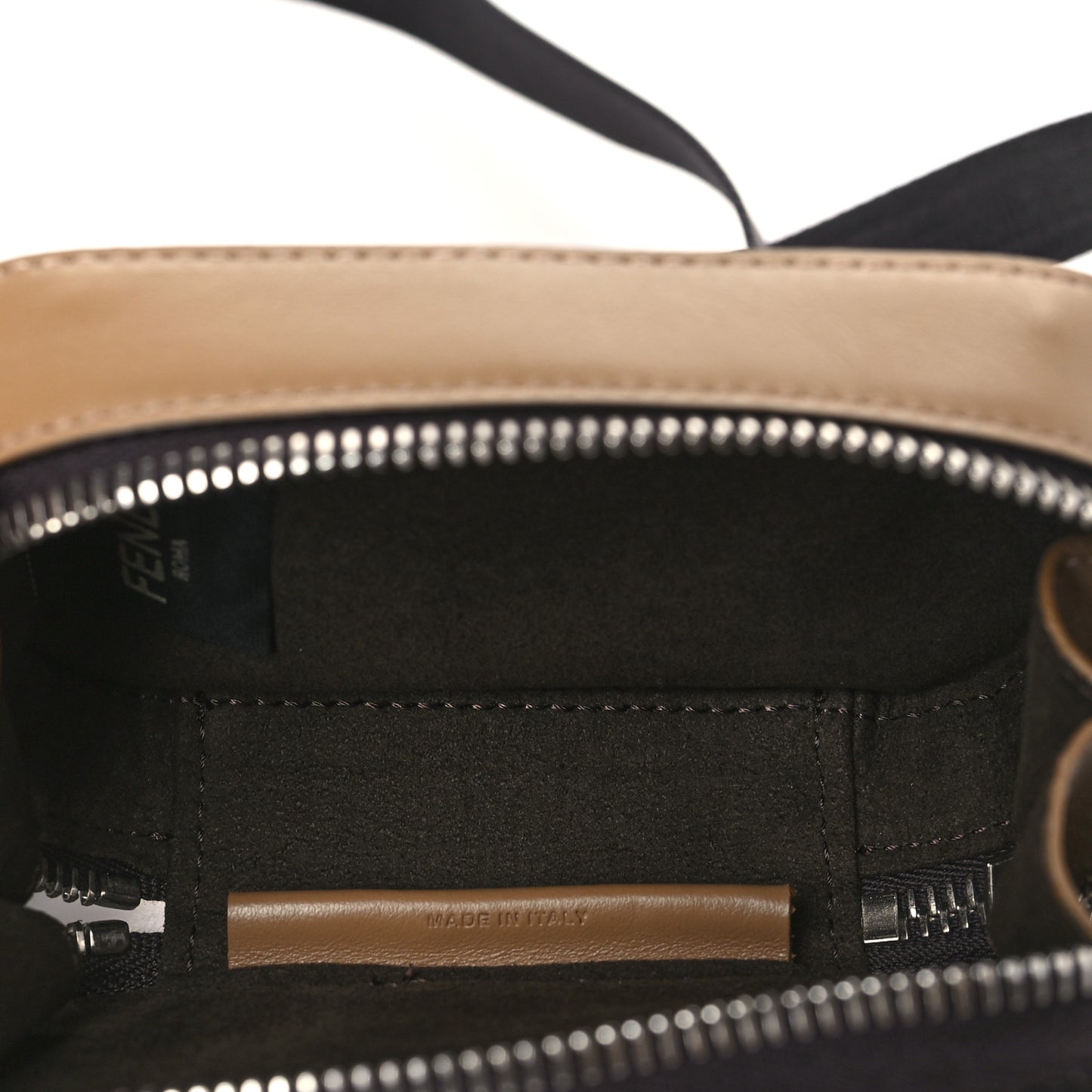 Glazed Fabric Vitello Cover FF 1974 Diagonal Bi-Color Mini Camera Case Tobacco Moro Sand Black