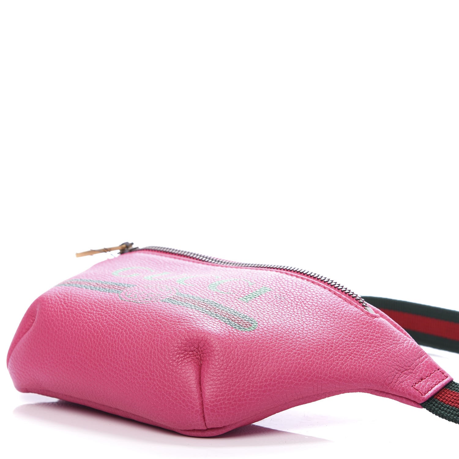 Gucci Grained Calfskin Small Logo Belt Bag Box Pink Green 10 of 11