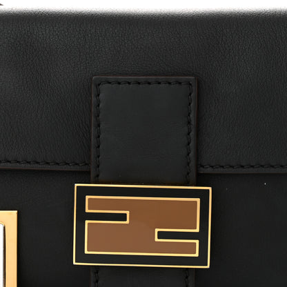 Fendi Vitello Flamingo Enamel Baguette Black 8 of 12