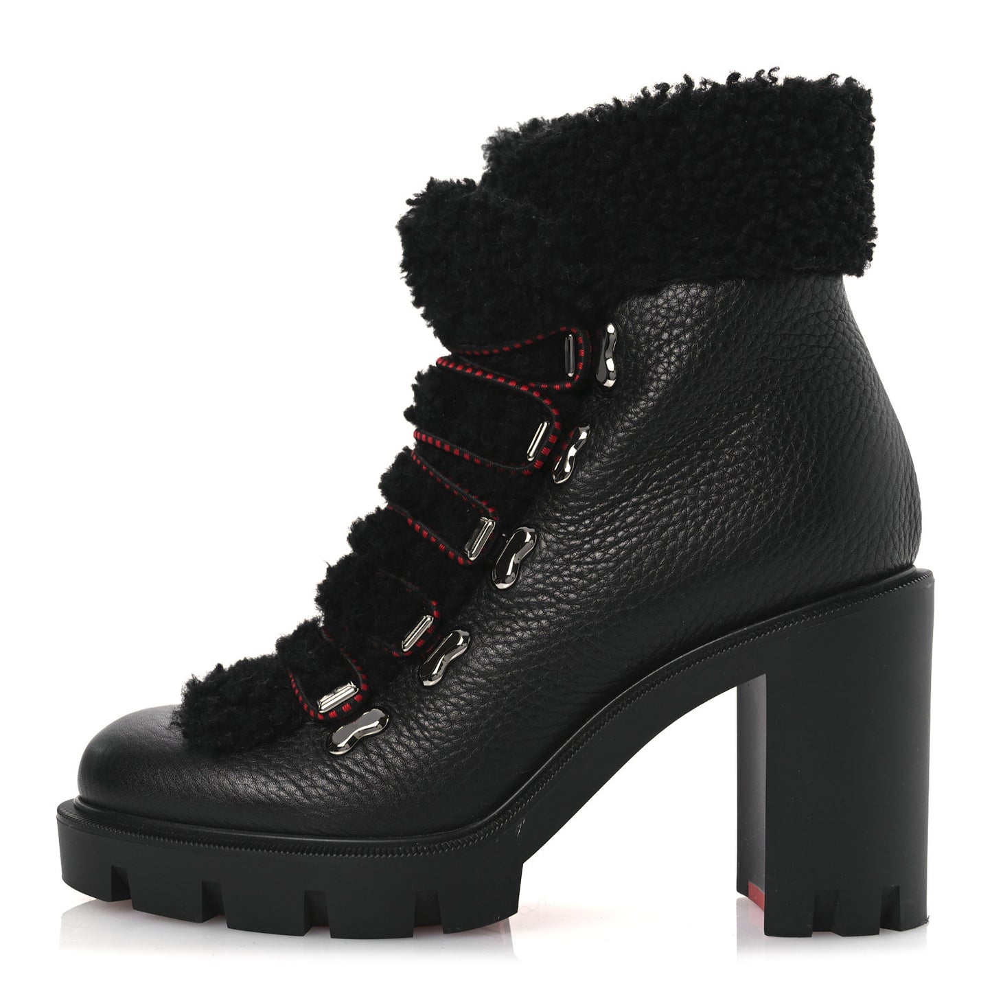 Grained Calfskin Shearling Edelvizir 70 Ankle Boots 36 Black