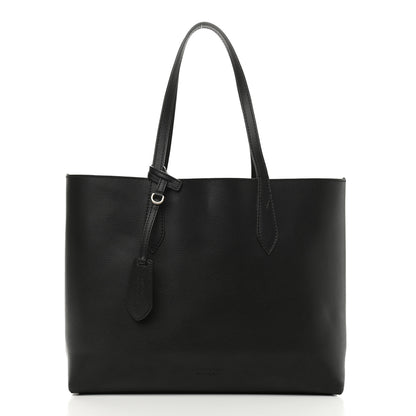 Burberry Grainy Calfskin Haymarket Check Medium Reversible Tote Black 3 of 17