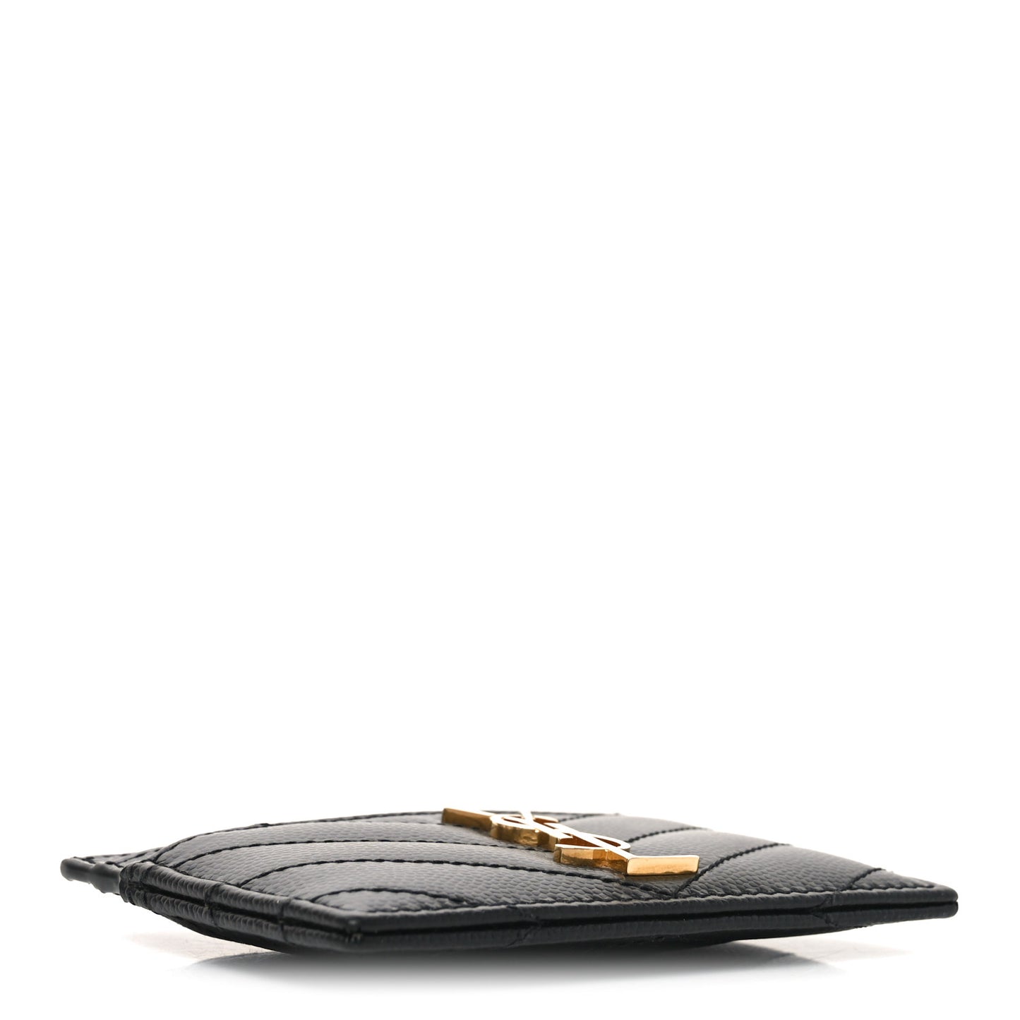 Grain De Poudre Matelasse Chevron Cassandre Credit Card Case Black
