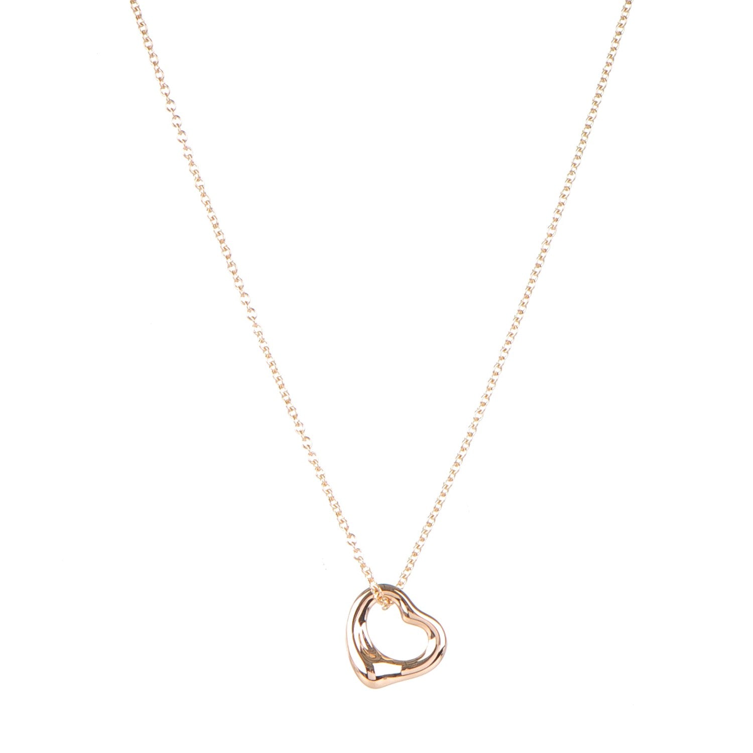 Tiffany 18K Rose Gold Elsa Peretti Open Heart Necklace 1 of 9