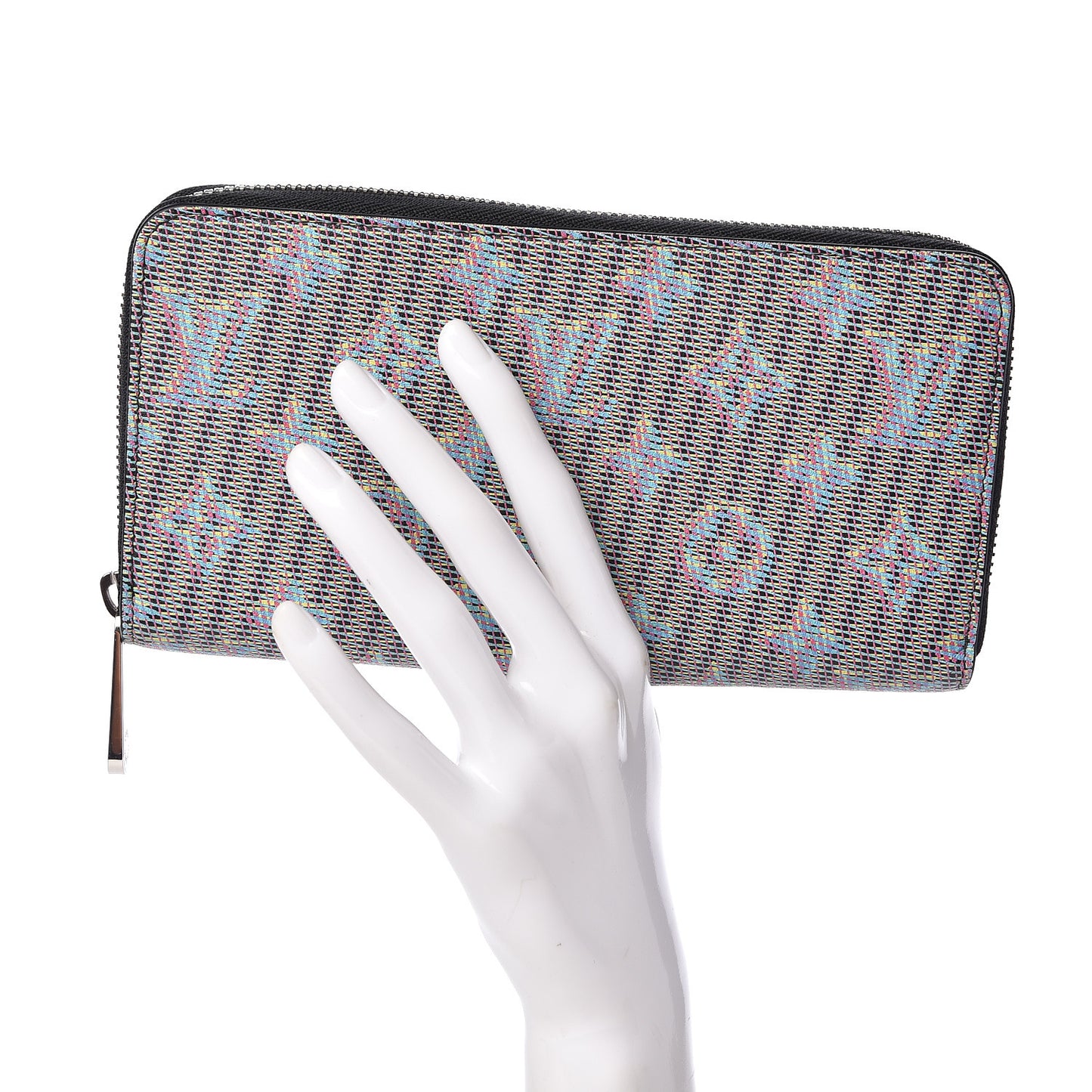 Calfskin Monogram LV Pop Zippy Wallet Blue