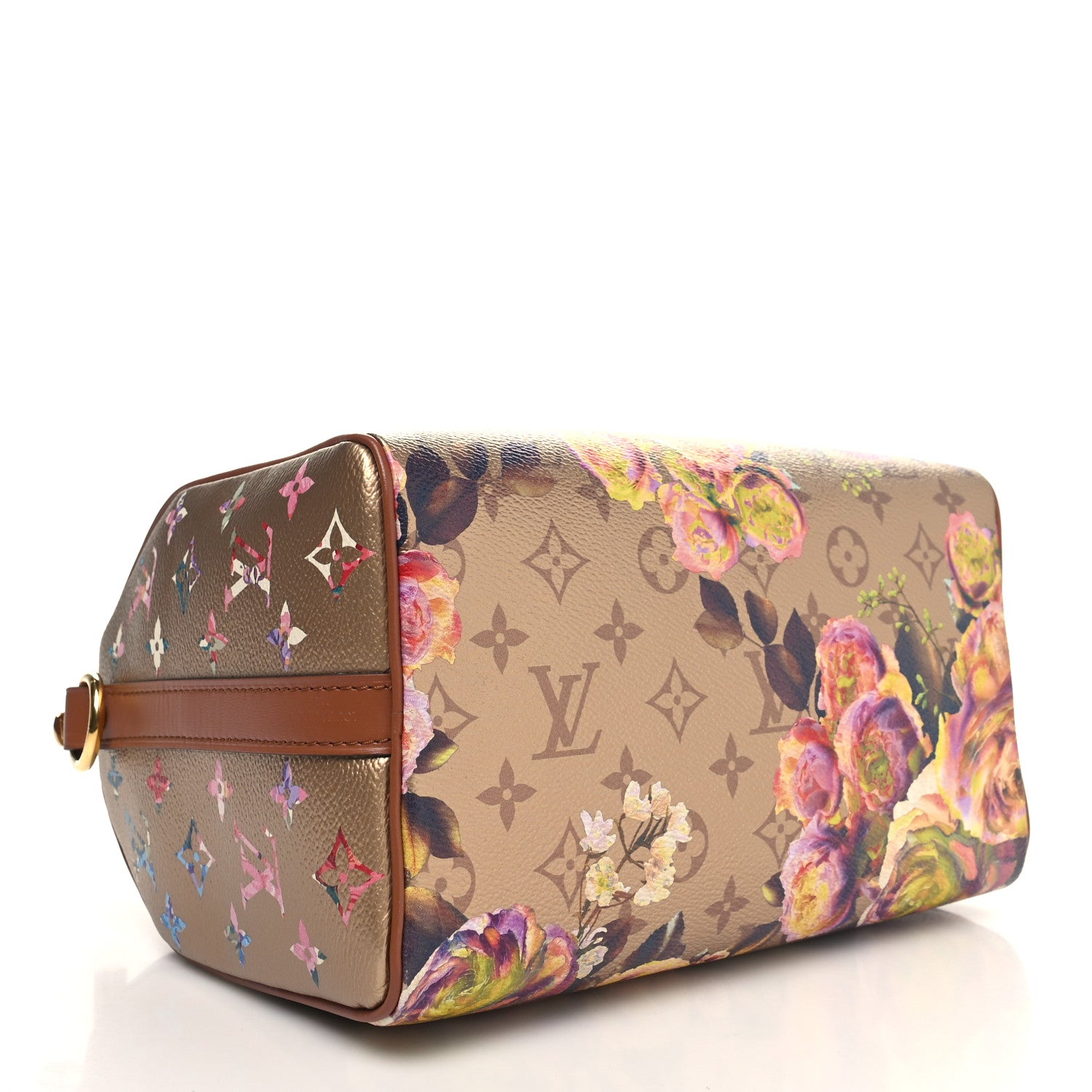 Louis Vuitton Metallic Monogram LV Garden Speedy Bandouliere 25 Gold 4 of 9