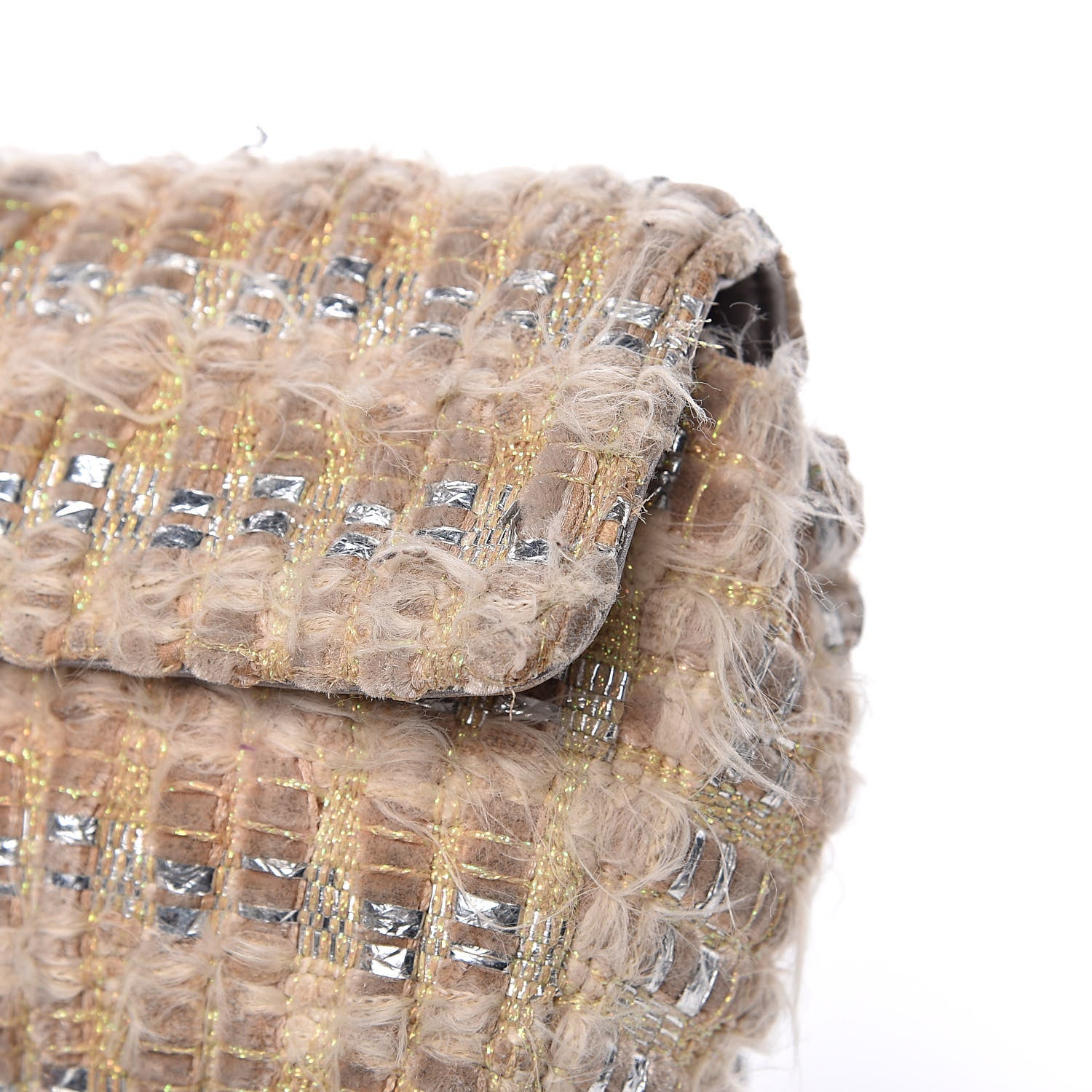 Chanel Tweed Quilted Single Flap Beige 9 of 18