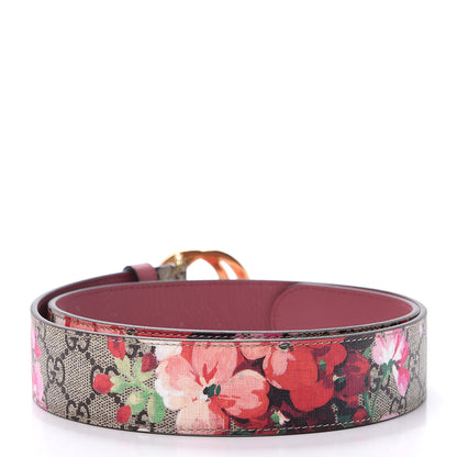 Gucci GG Supreme Monogram Blooms Moon Calfskin Interlocking G 37mm Belt 90 36 Beige Ebony Multicolor Dry Rose 2 of 7