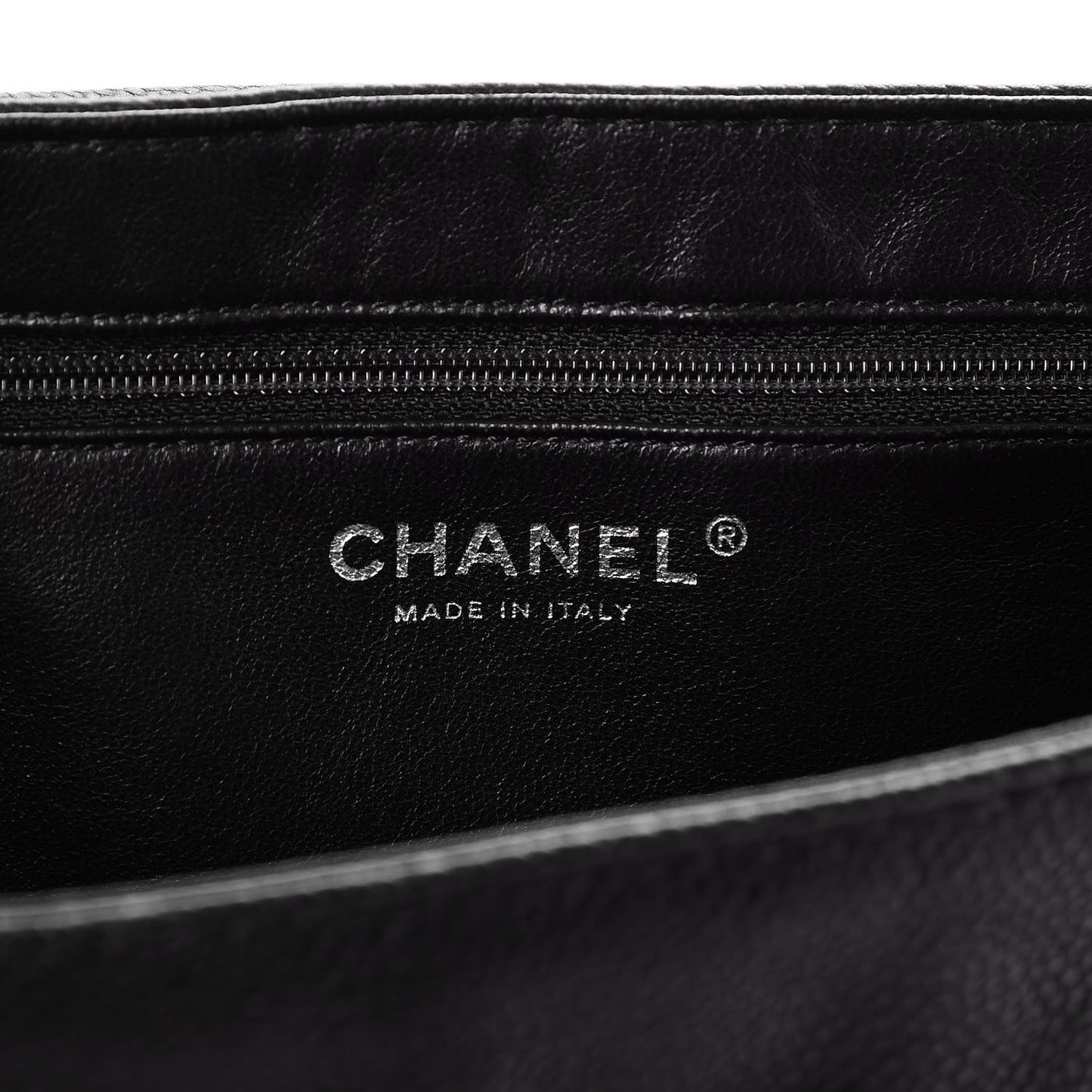 Caviar Half Moon Large Flap Black